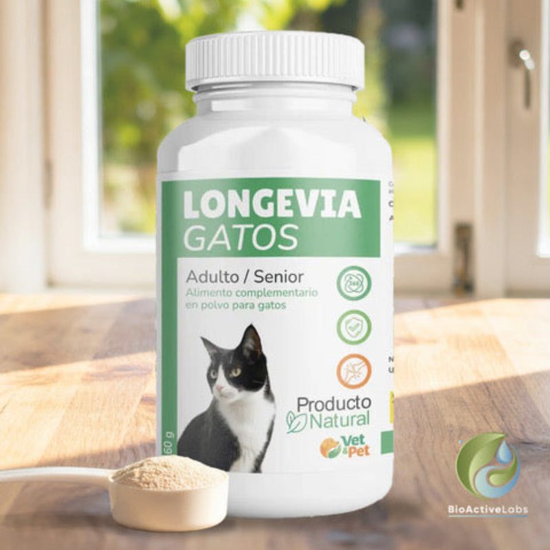 Bote de Longevia Gatos, de Vet&Pet
