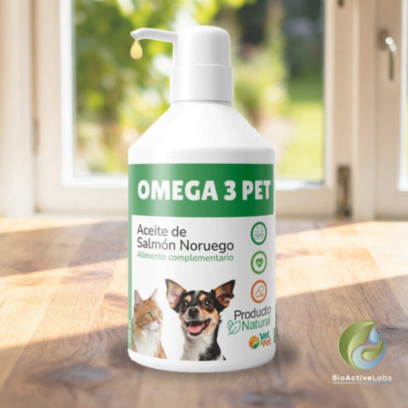 Frasco de Omega 3 Pet, aceite de salmón noruego de Vet&Pet